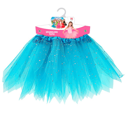 Widmann SRL Glitter tutu rok blauw kinderen