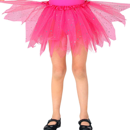 Widmann SRL Glitter tutu rok kort roze kinderen