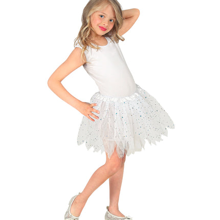Widmann SRL Glitter tutu rok kort wit kinderen