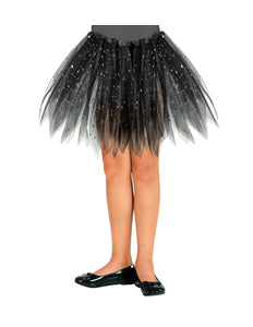 Widmann SRL Glitter tutu rok kort zwart kinderen