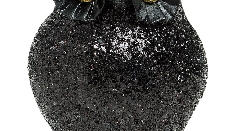 Widmann SRL glitter uil zwart 10x5cm