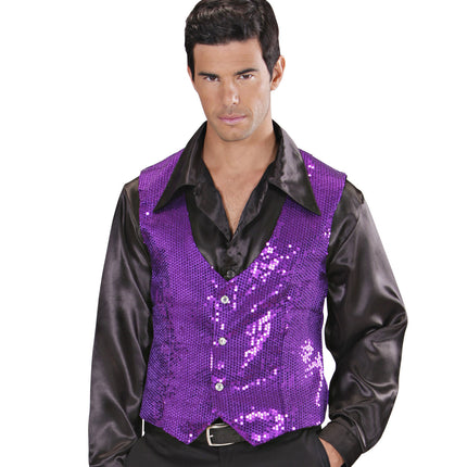 Widmann SRL Glitter vest paars pailletten