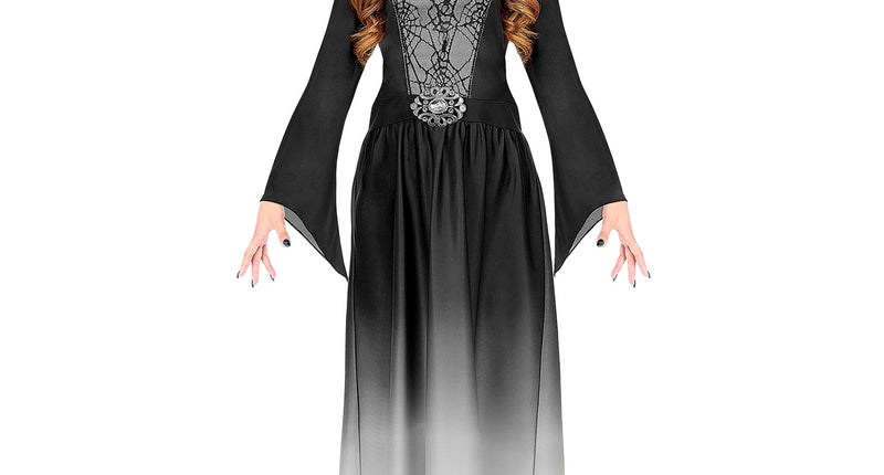 Widmann SRL Gotisch zwart grijs jurkje voor dames