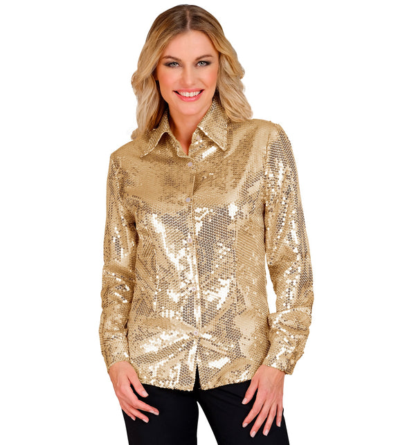 Widmann SRL Gouden blouse pailletten dames