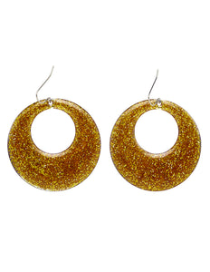 Widmann SRL Gouden glitter oorbellen