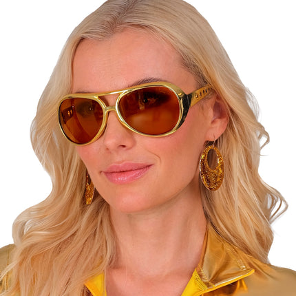 Widmann SRL Gouden glitter oorbellen