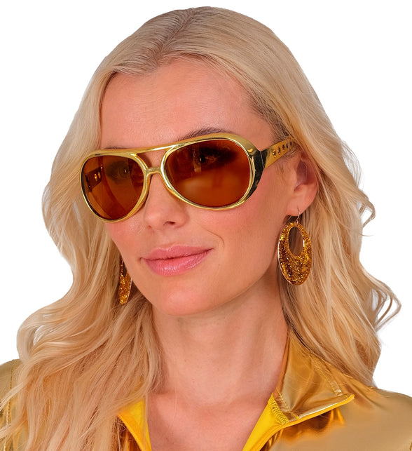 Widmann SRL Gouden glitter oorbellen