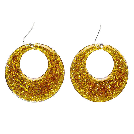 Widmann SRL Gouden glitter oorbellen