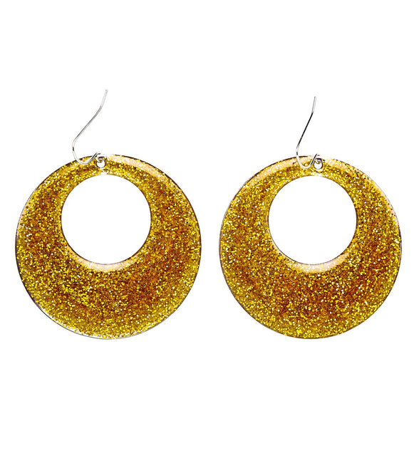 Widmann SRL Gouden glitter oorbellen