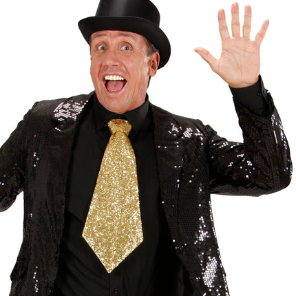 Widmann SRL Gouden glitter stropdas