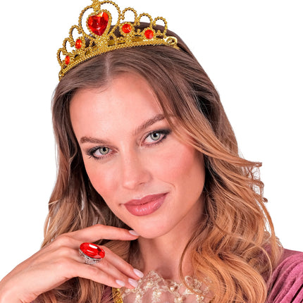 Widmann SRL Gouden tiara met rode stenen