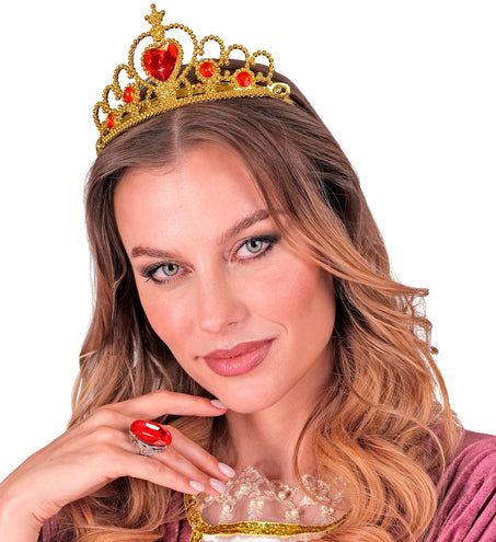 Widmann SRL Gouden tiara met rode stenen