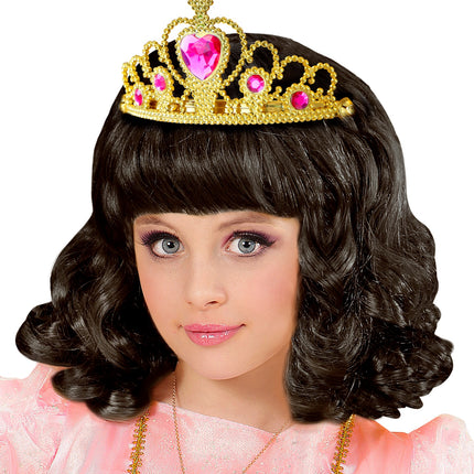 Widmann SRL Gouden tiara met roze steentjes