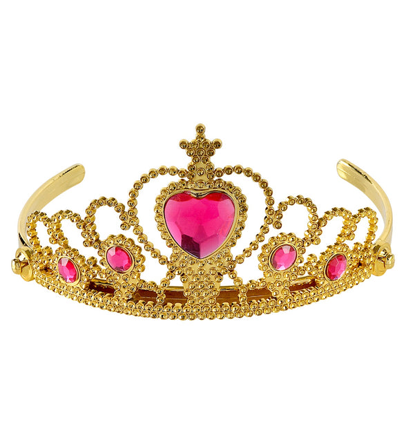Widmann SRL Gouden tiara met roze steentjes