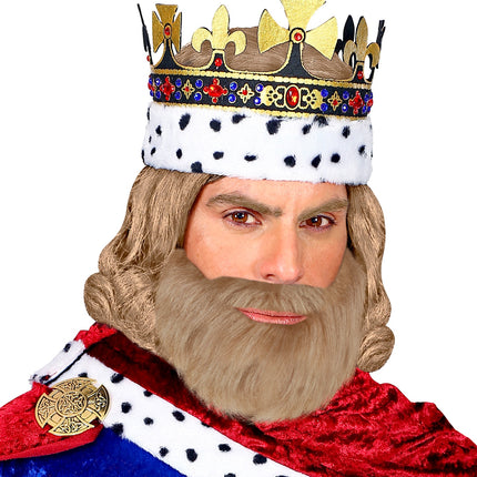 Widmann SRL Grijs bruine baard met snor