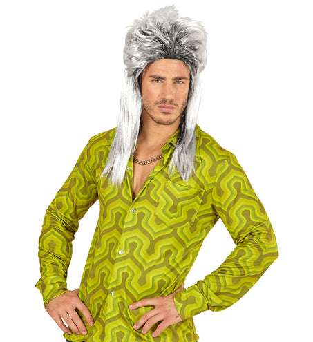 Widmann SRL Grijze rocker pruiken voor mannen