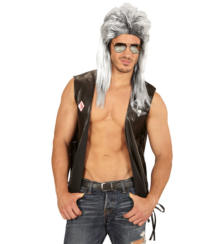 Widmann SRL Grijze rocker pruiken voor mannen