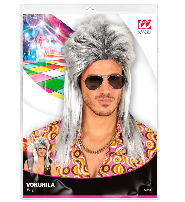 Widmann SRL Grijze rocker pruiken voor mannen