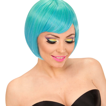 Widmann SRL Groen-blauwe boblijn pruikjes