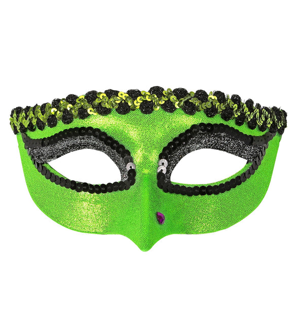 Widmann SRL Groen heksen oogmasker met wrat