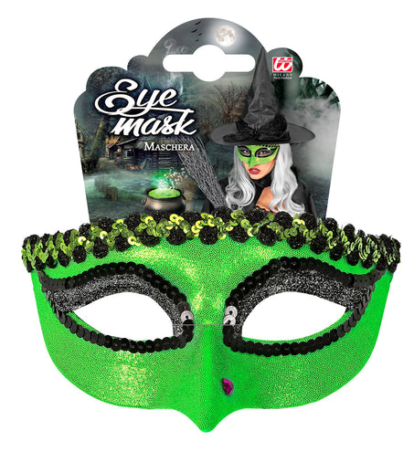 Widmann SRL Groen heksen oogmasker met wrat