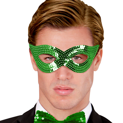 Widmann SRL Groen oogmasker pailletten