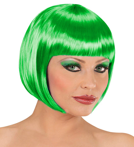 Widmann SRL Groene boblijnpruik dames