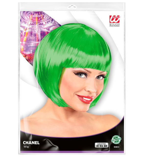 Widmann SRL Groene boblijnpruik dames