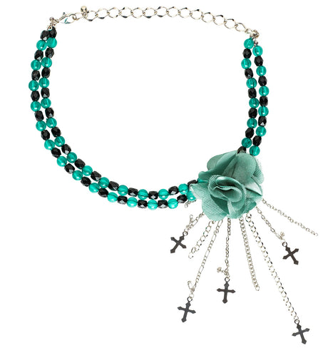 Widmann SRL Groene gothic ketting met roos