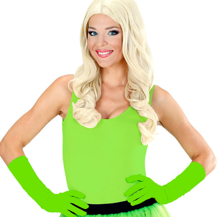 Widmann SRL Groene handschoenen neon lang