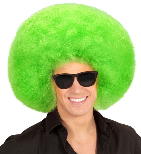 Widmann SRL Groene oversized afro pruik