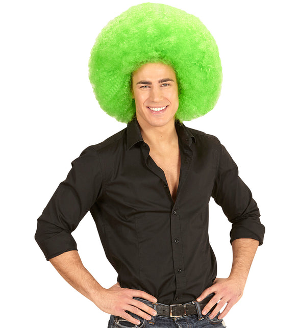 Widmann SRL Groene oversized afro pruik