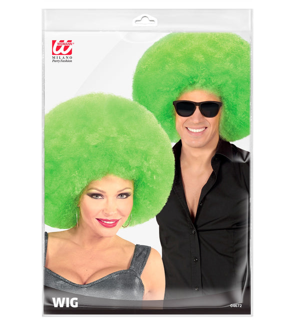 Widmann SRL Groene oversized afro pruik