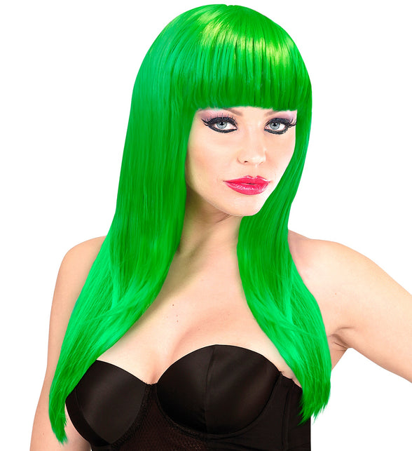 Widmann SRL Groene pruik lang haar
