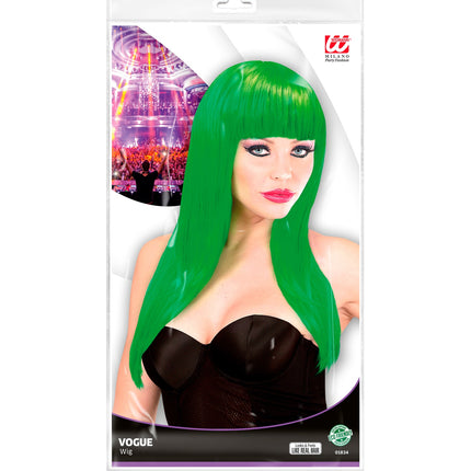 Widmann SRL Groene pruik lang haar