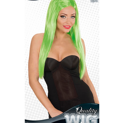 Widmann SRL Groene pruik met lang stijl haar