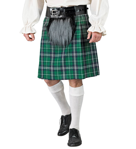 Widmann SRL Groene schotse kilt met heuptas