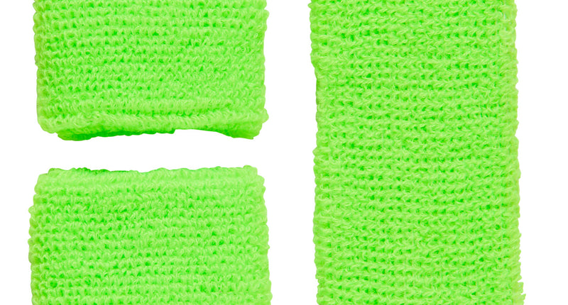 Widmann SRL Groene zweetbanden neon set