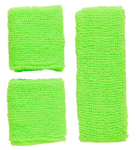 Widmann SRL Groene zweetbanden neon set