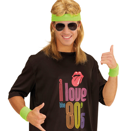 Widmann SRL Groene zweetbanden neon set