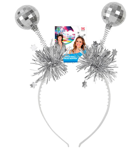 Widmann SRL Haarband disco ballen zilver
