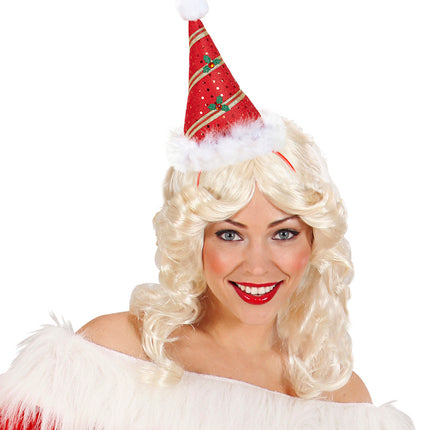 Widmann SRL Haarband kerstmuts met pailletten