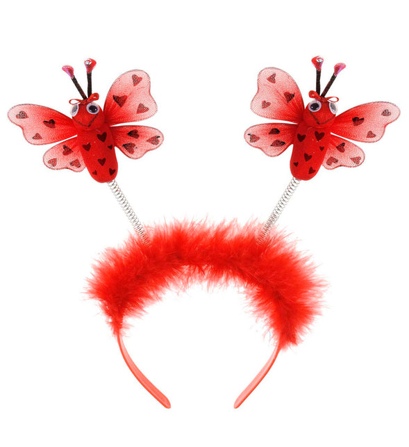 Bristol Novelty Hoofdband – Lieveheersbeestje Boppers, Rood Met Pailletten, One Size Voor Volwassenen