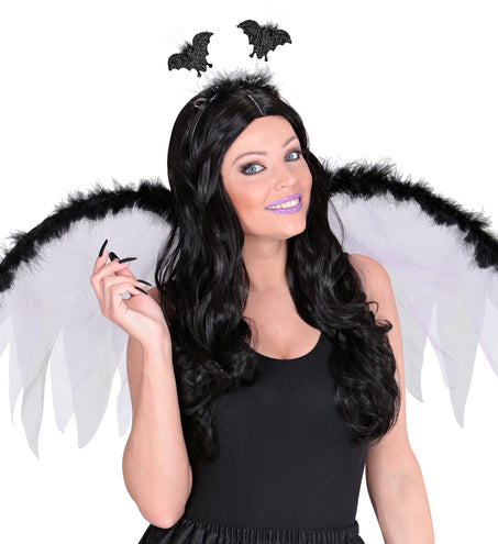 Widmann SRL Haarband met vleermuizen en marabou