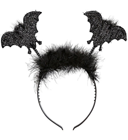 Widmann SRL Haarband met vleermuizen en marabou
