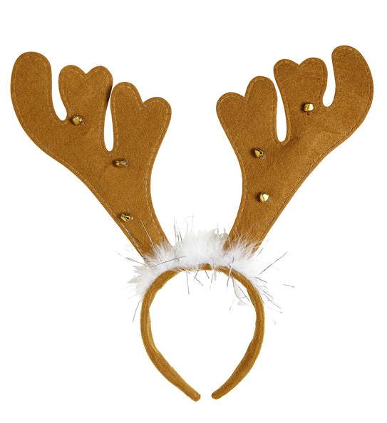 Widmann SRL Haarband rendier gewei met marabou en belletjes