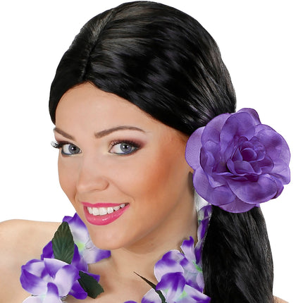 Widmann SRL Haarbloem paars met elastiek