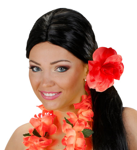 Widmann SRL Haarbloem rood met elastiek