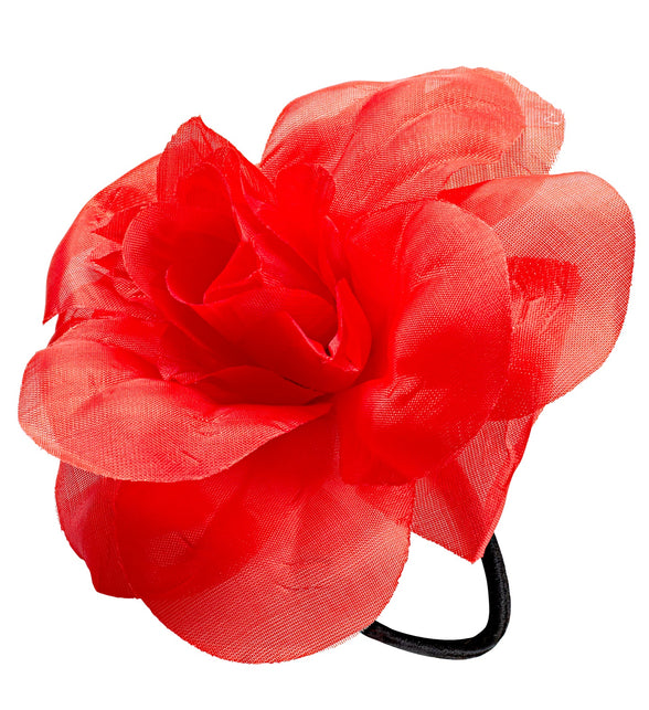 Widmann SRL Haarbloem rood met elastiek