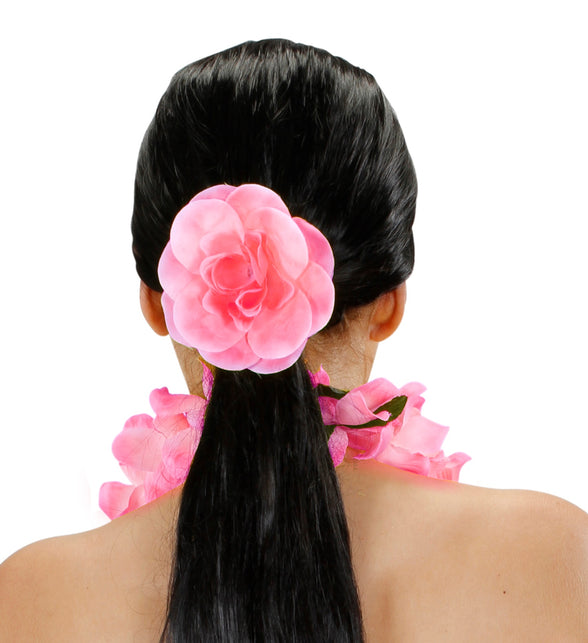 Widmann SRL Haarbloem roze met elastiek